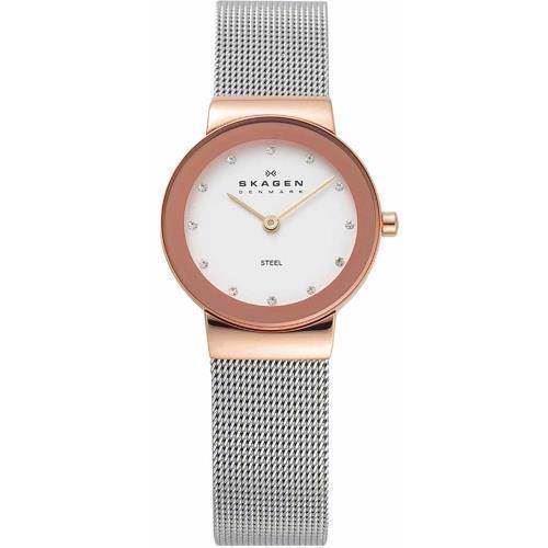 Image of SKAGEN DAMEUR STÅL MED ROSA FORGYLDT